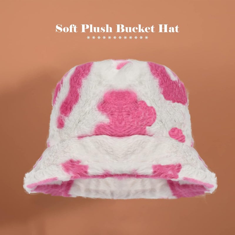 Yonchic Store Winter Soft Faux Fur Plush Bucket Hat, Lovely Fisherman Cap, Fashion Outdoor Thick Warm Sun Cap for Women - Image 3